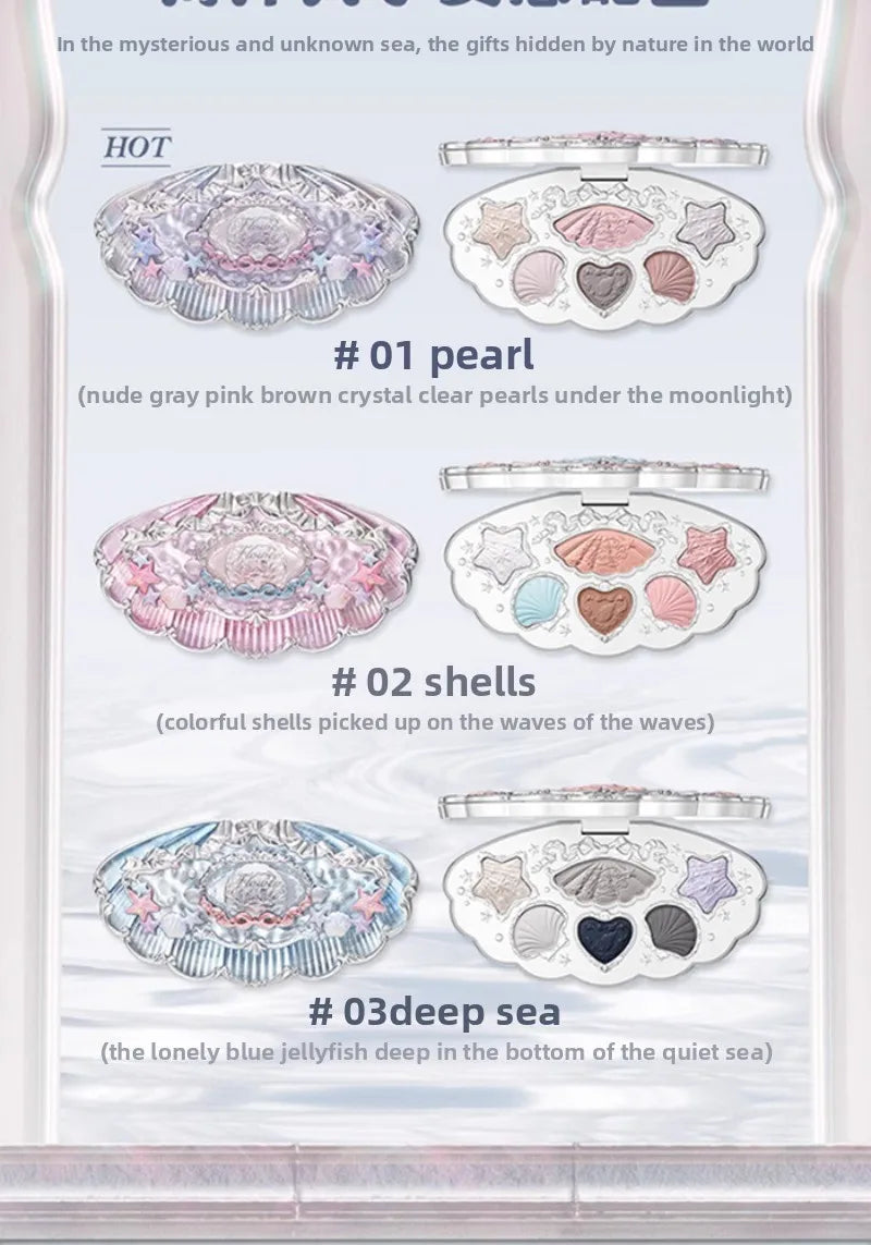 6-Color Shell Pearl Eyeshadow Palette for Long-Lasting Makeup - 13