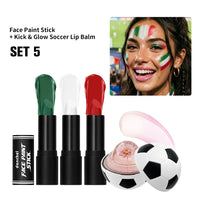Waterproof Face Paint and Lip Balm Kit for Game Day