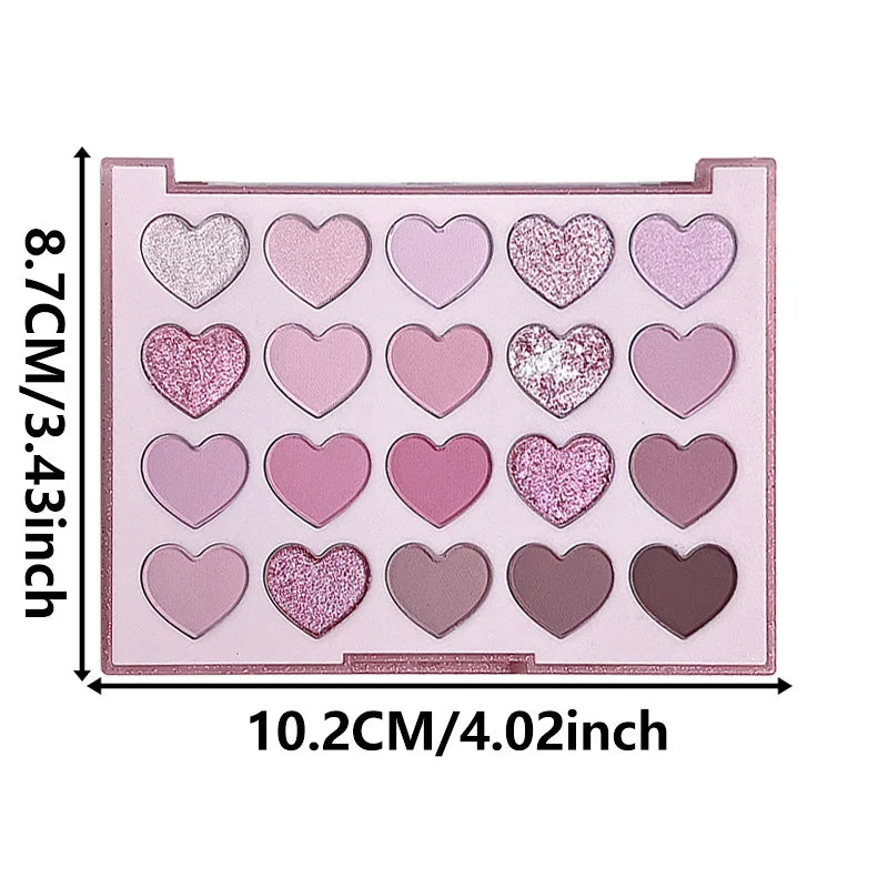 20-Color Heart-Shaped Eyeshadow Palette - 28