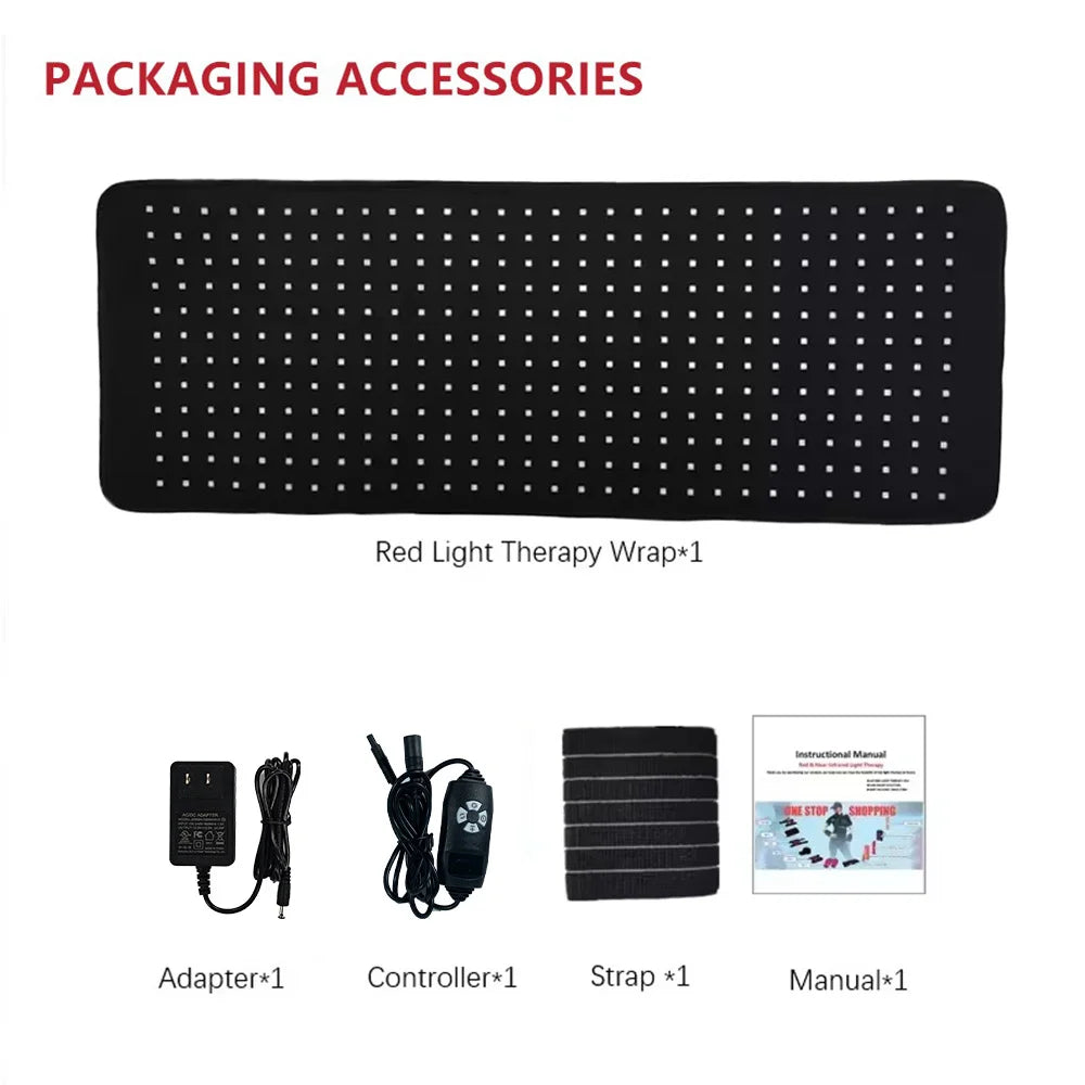 Wearable LED Red & Infrared Light Therapy Belt for Pain Relief - 10