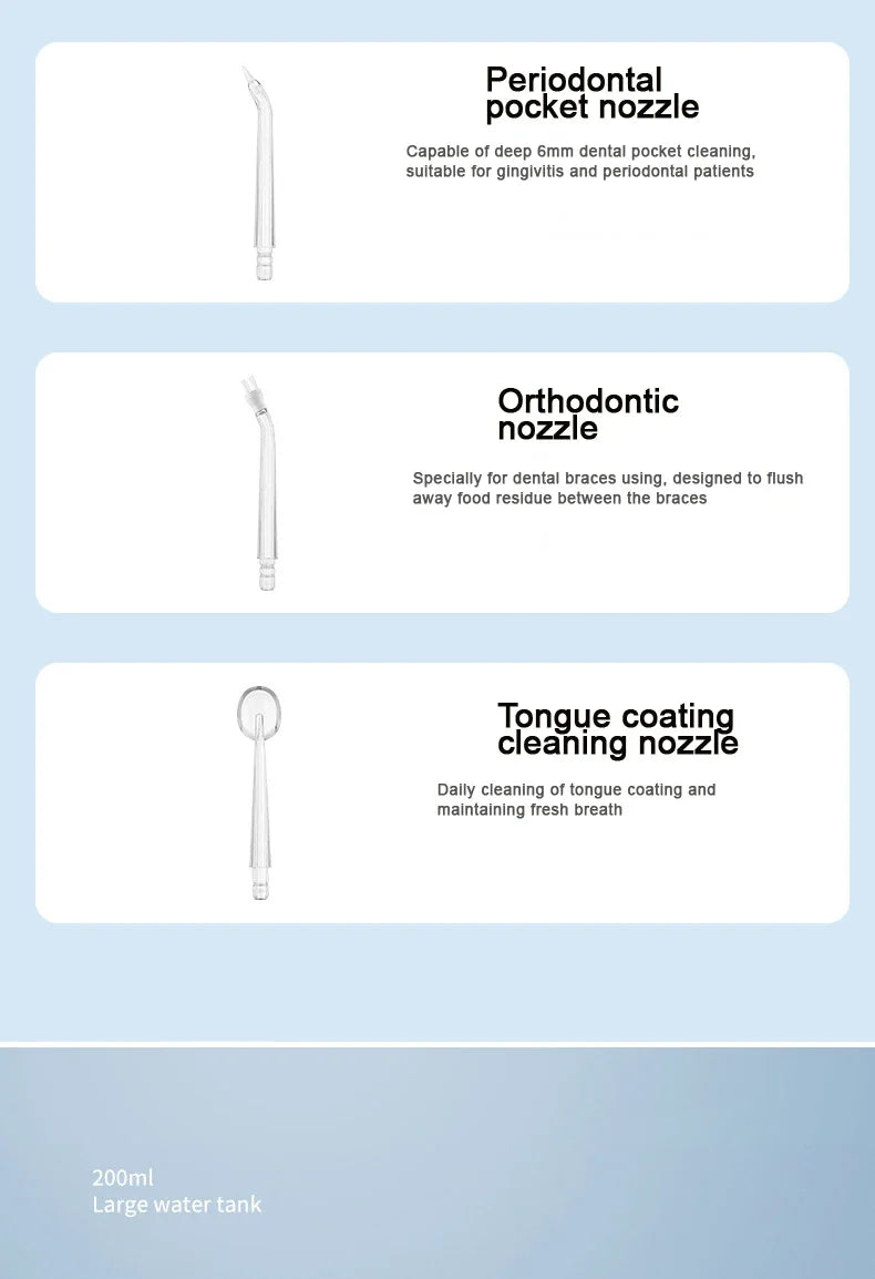 Portable Cordless Water Flosser for Teeth Cleaning - 10