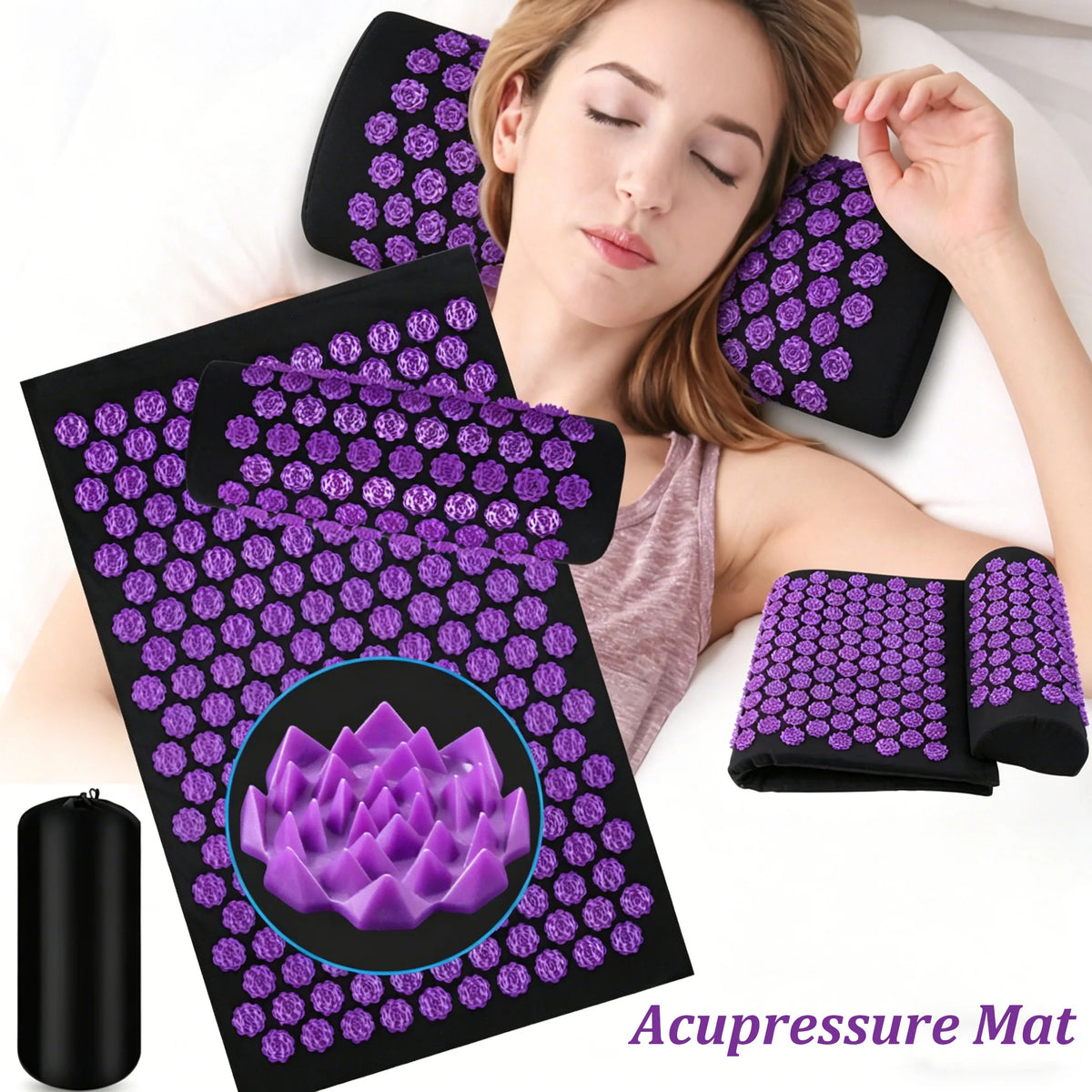 Acupressure Massage Mat and Pillow Set for Pain Relief