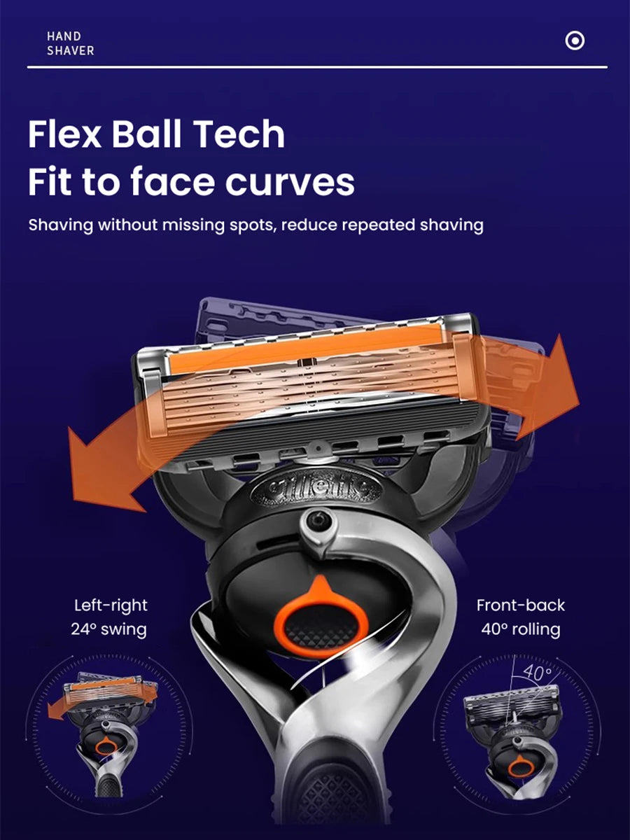 5-Blade Precision Men's Shaving Razor with Flexball Tech - 10