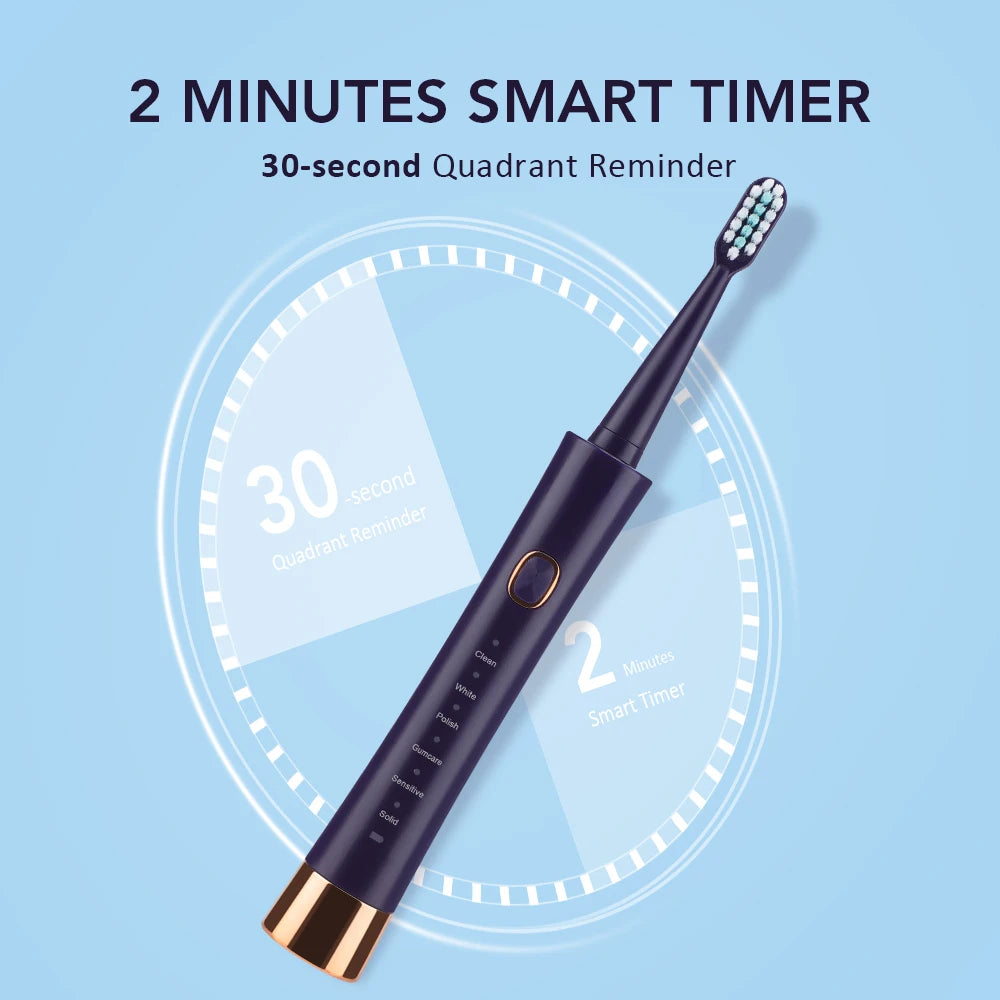 Rechargeable Sonic Electric Toothbrush with 6 Cleaning Modes - 6