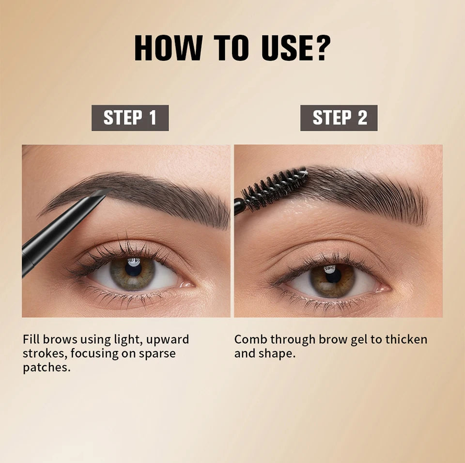 2-in-1 Waterproof Eyebrow Pencil and Sculpting Gel - 14