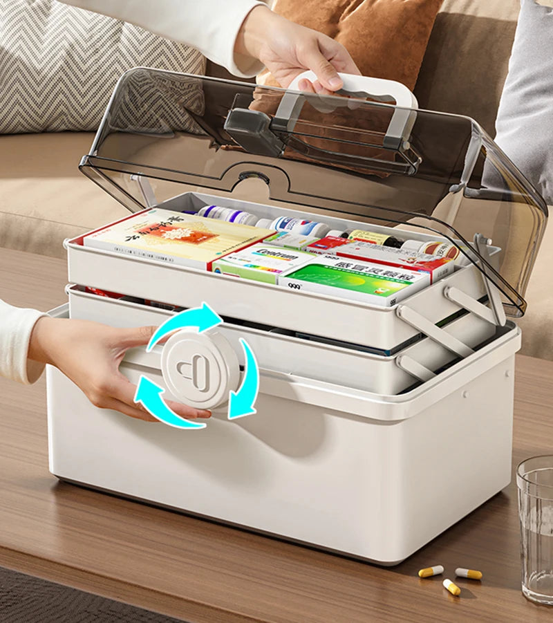 3-Layer Portable Family Medicine Storage Organizer - 4