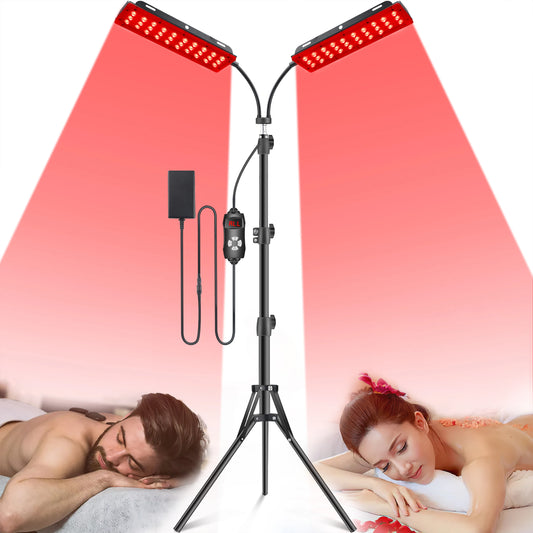Dual Head Red Light Therapy Floor Lamp for Pain Relief