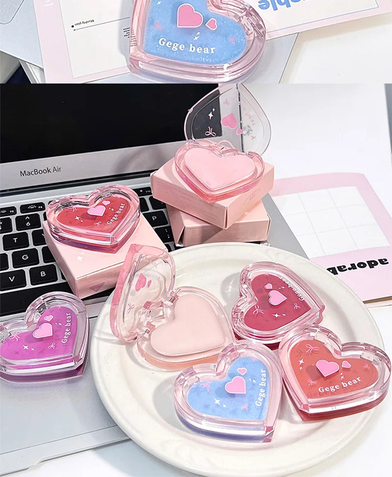 Heart-Shaped Water-Luminous Blush & Highlighter Cream - 22