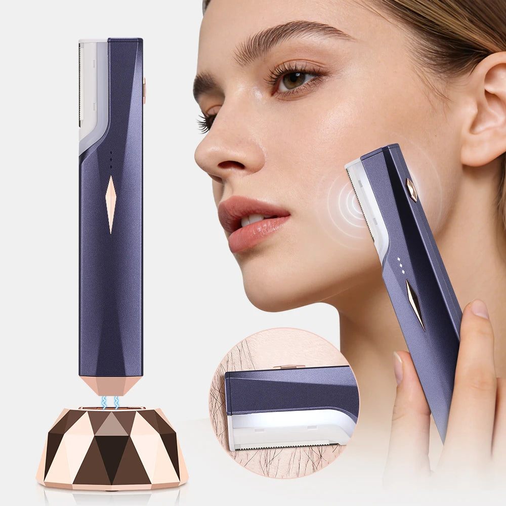 Sonic Rechargeable Facial Dermaplane Razor for Smooth Skin - 12