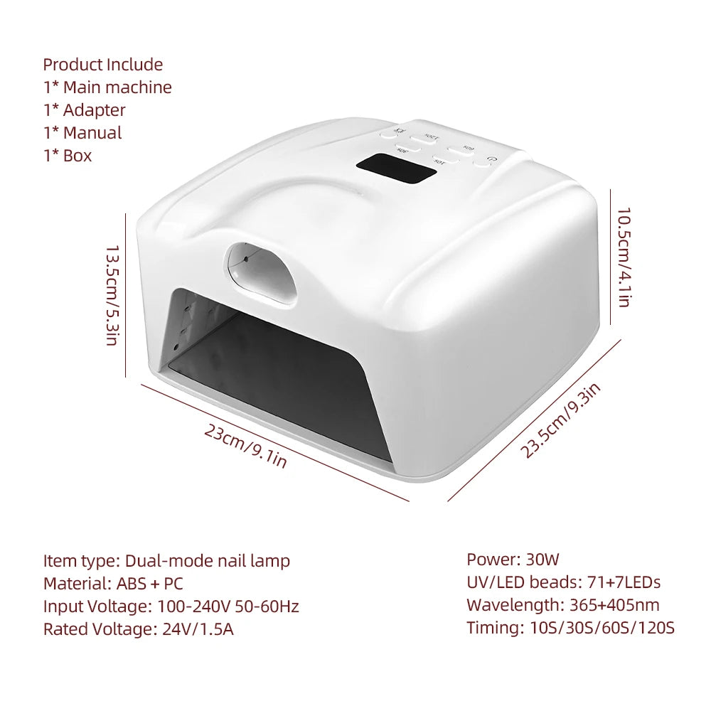 Professional Dual-Mode Gel Nail Curing Lamp with Auto-Sensor - 23