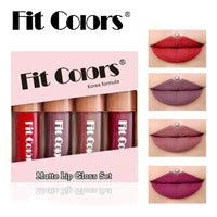 4-Piece Diamond Finish Long-Lasting Velvet Lip Gloss Set
