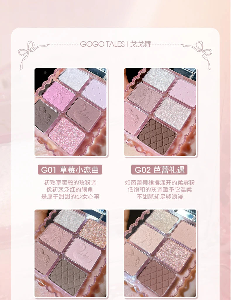 6-Color Matte and Shimmer Eyeshadow Palette - 10
