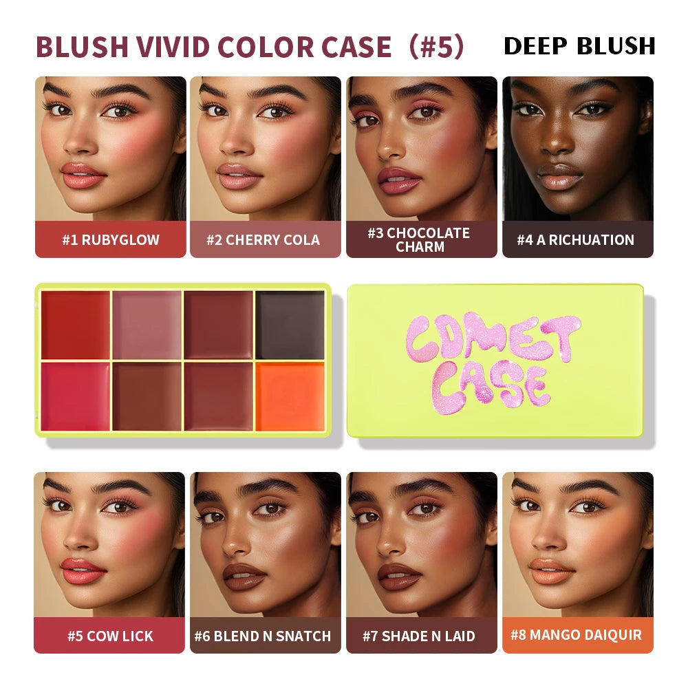 8-Color Cream Blush and Contour Palette - 20