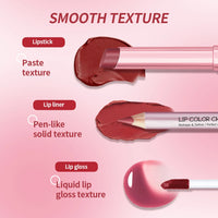3-in-1 Waterproof Lip Liner, Lipstick & Gloss Travel Set