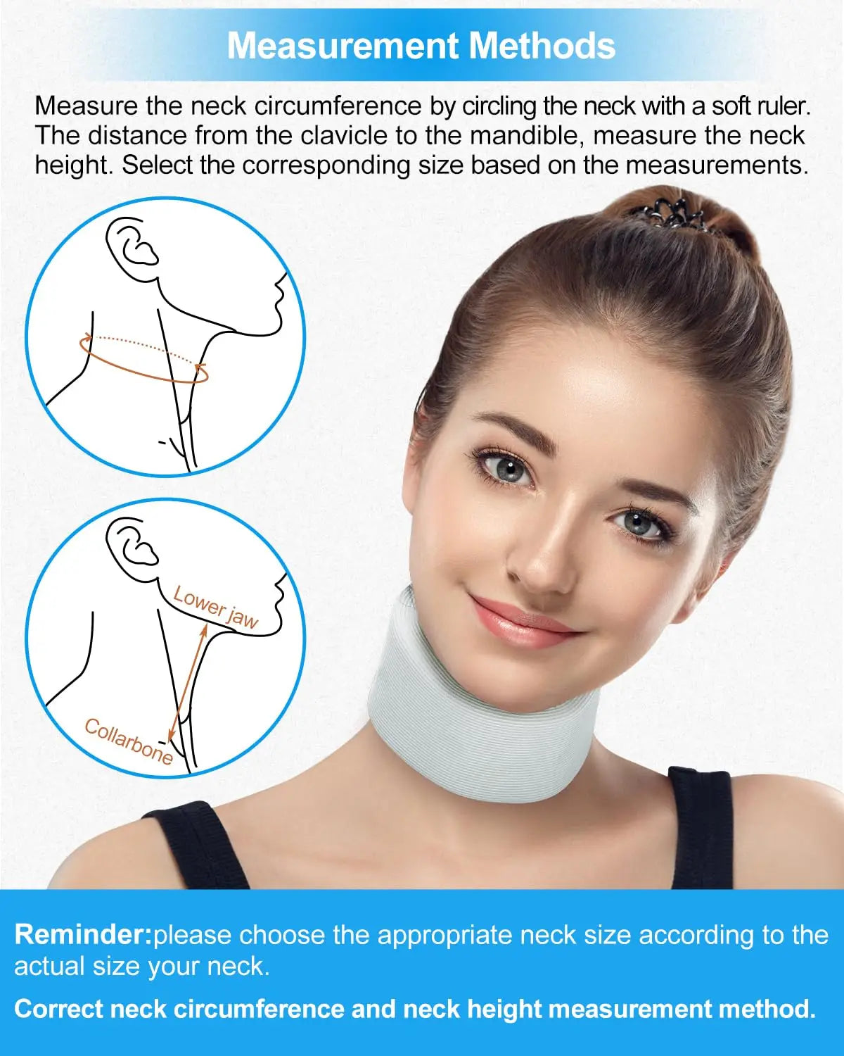Adjustable Soft Foam Cervical Neck Support Collar - 2