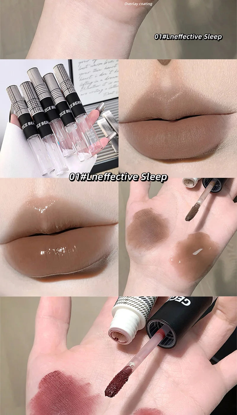 Dual-Ended Water-Matte Lip Tint and Gloss - 12