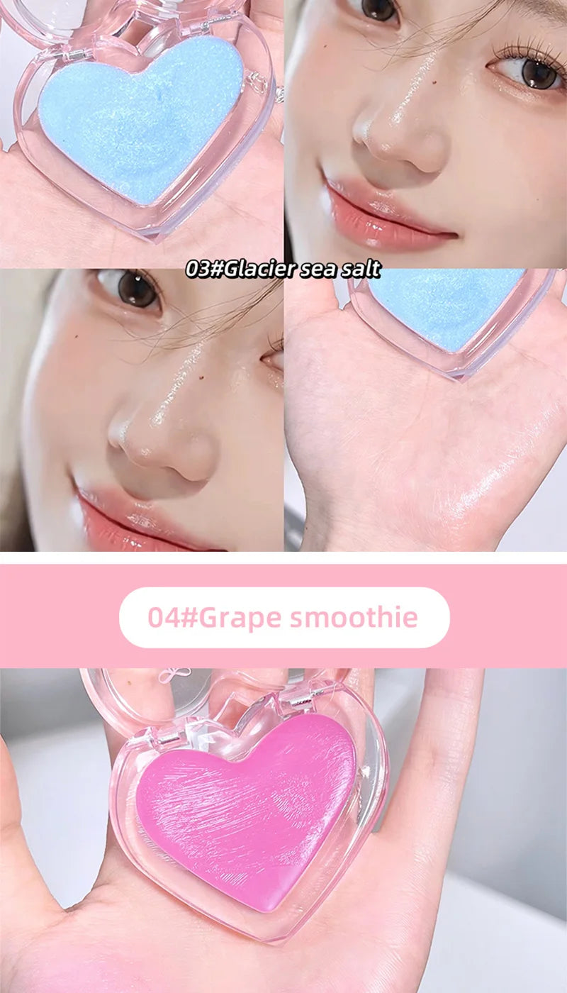 Heart-Shaped Water-Luminous Blush & Highlighter Cream - 15