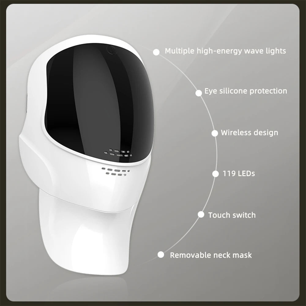 7-Color LED Light Therapy Face and Neck Rejuvenation Mask - 11