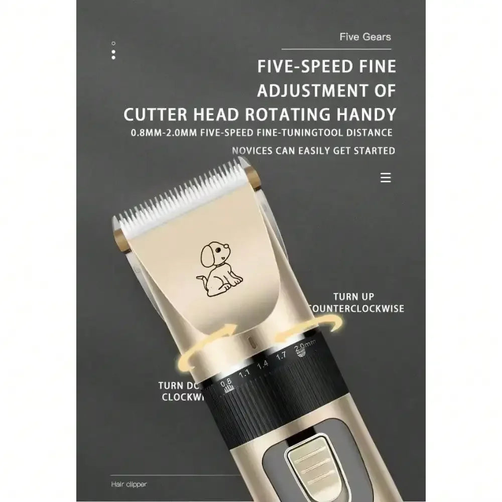 Professional Low-Noise Electric Pet Grooming Clipper Kit - 3