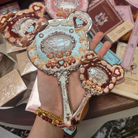 Vintage Aesthetic Bear Handheld Makeup Mirror