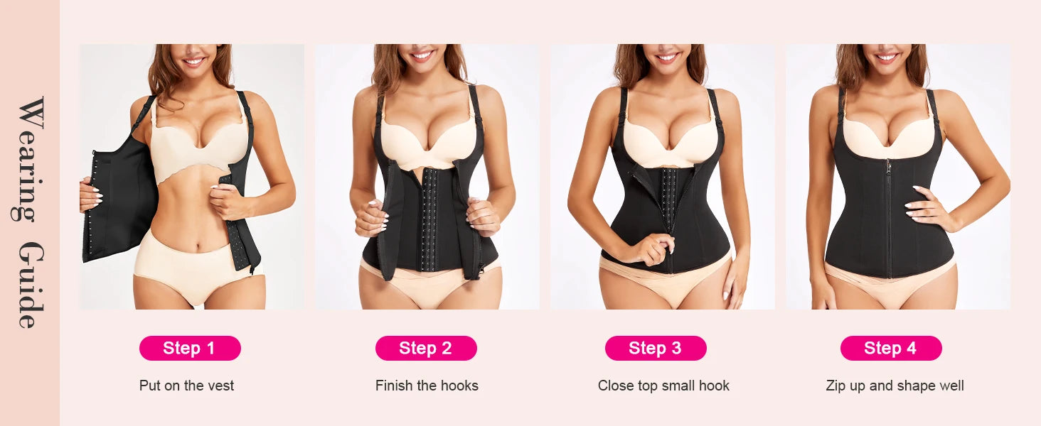 Zipper Waist Trainer Vest for Tummy Control and Posture - 7