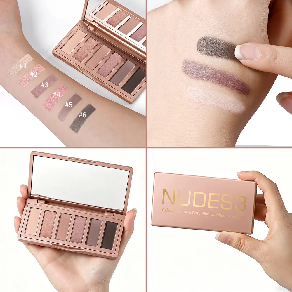 6-Color Rosy Neutral Eyeshadow Palette - 5