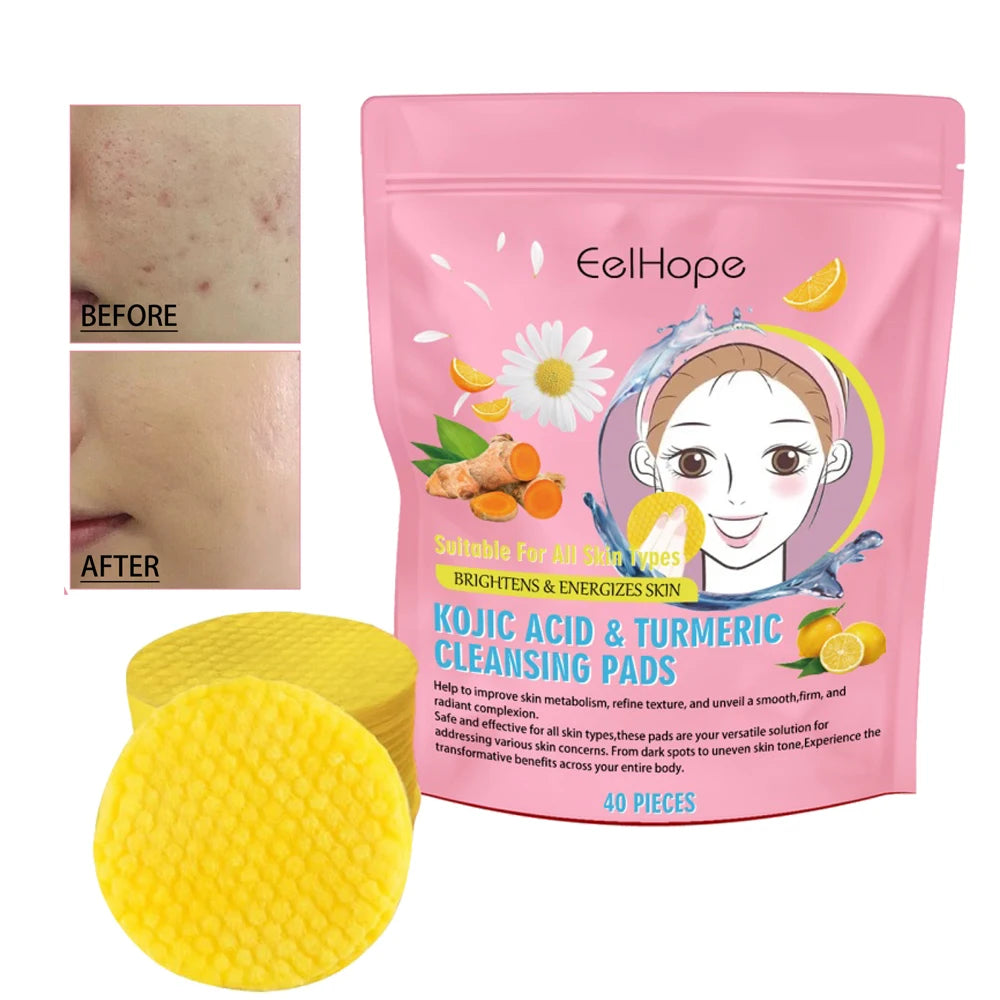 Turmeric Kojic Acid Brightening Facial Cleansing Pads - 1