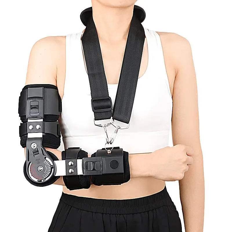 Adjustable Hinged Elbow Support Brace for Injury Recovery - 1
