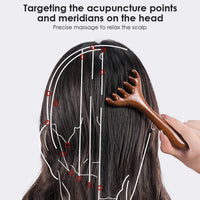 Six-Claw Natural Wood Scalp and Body Massage Comb