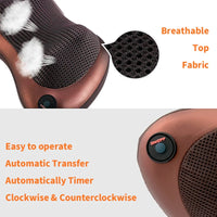 Electric Shiatsu Neck and Back Massage Pillow with Heat