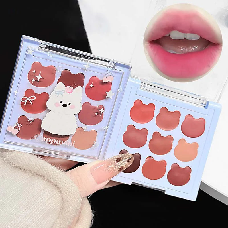 9-Color Matte Lip Mud Makeup Palette - 3