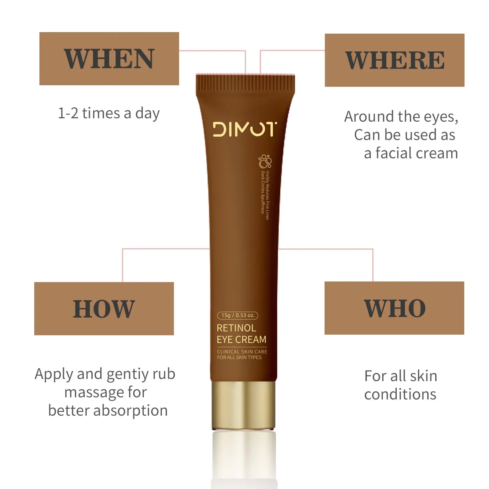 Retinol Eye Cream for Wrinkles and Dark Circles - 10