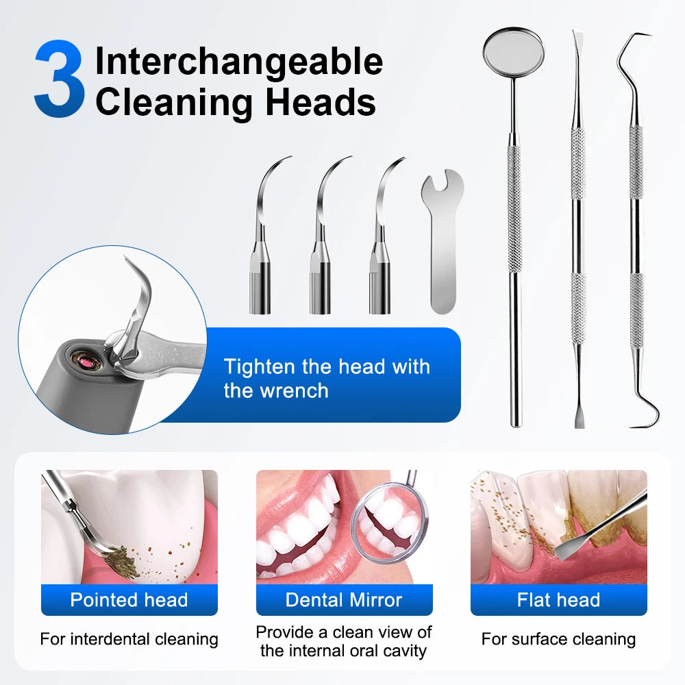 Visual Ultrasonic Tooth Scaler for At-Home Plaque Removal - 12