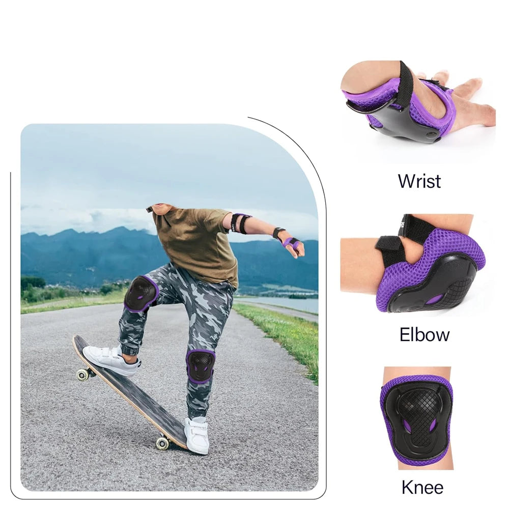 6-Piece Kids Protective Gear Set for Skating and Cycling - 6