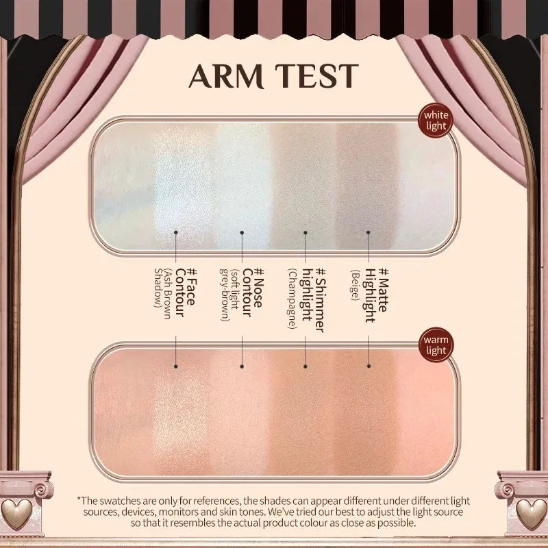 Sculpting & Highlighting Face Palette with Brush Set - 18