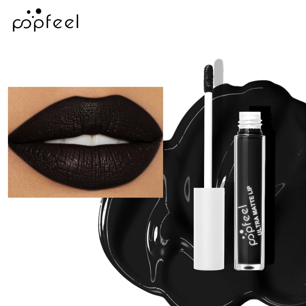 Long-Lasting Black Matte Liquid Lipstick - 1