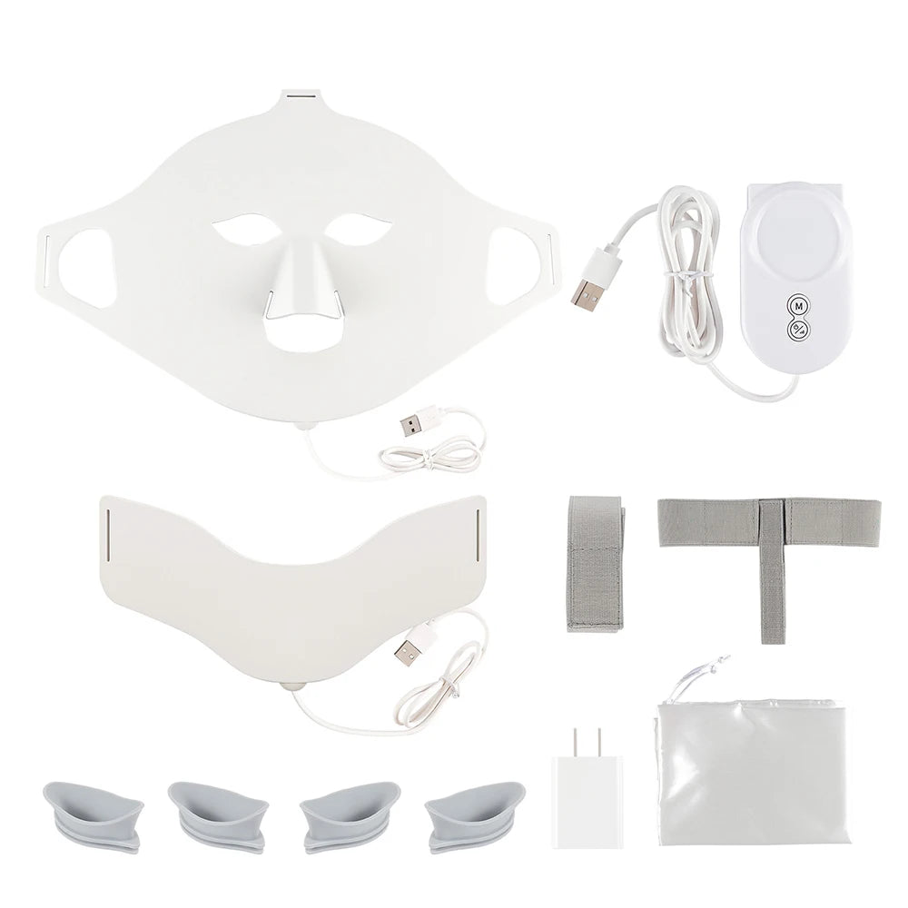 Flexible Silicone LED Light Therapy Mask for Face and Neck - 25