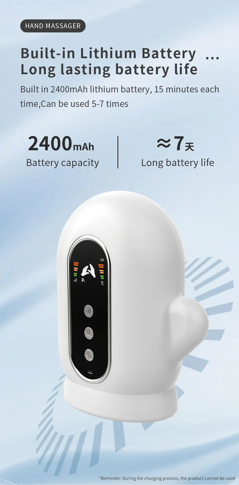 Electric Heated Hand Massager with Air Compression - 14