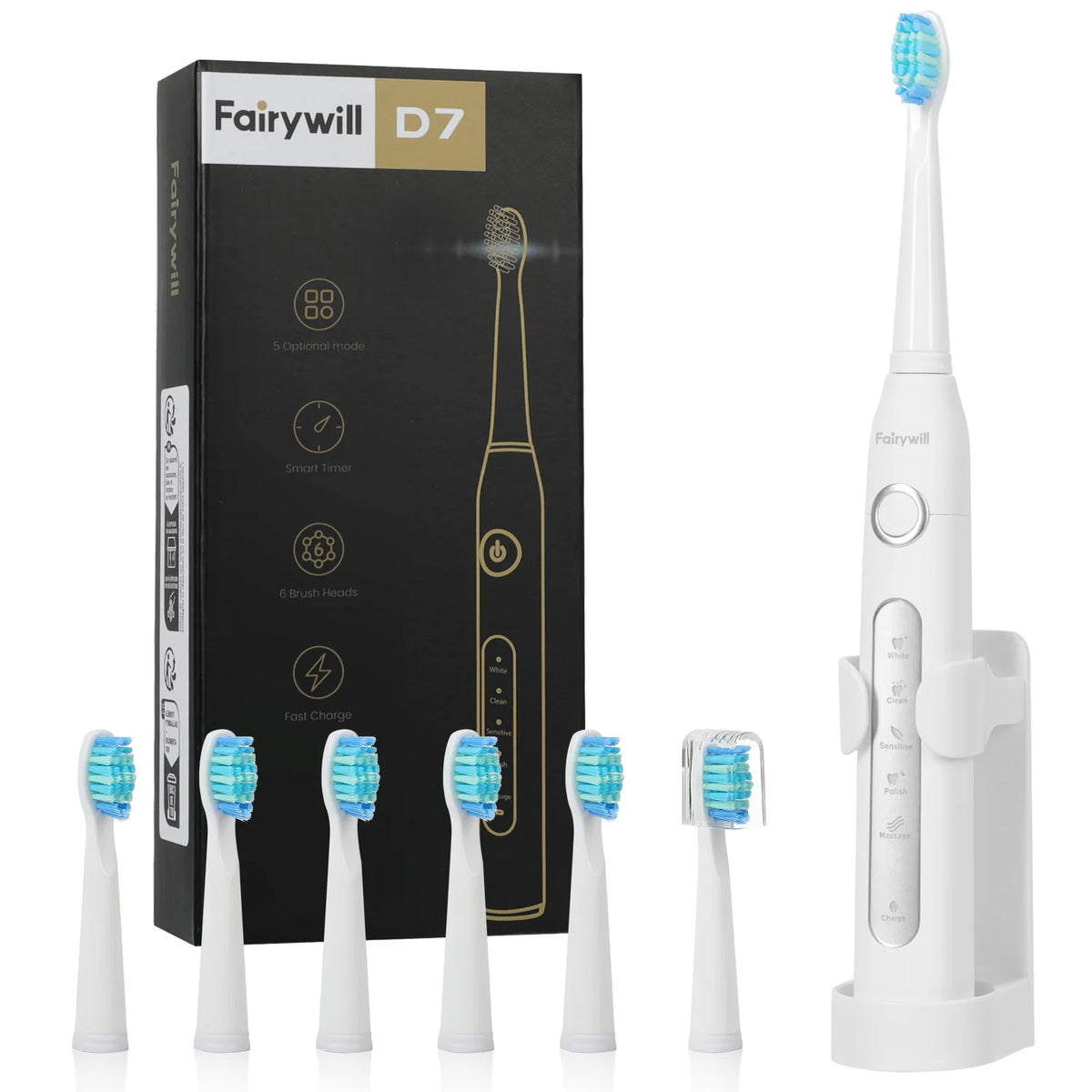 Rechargeable Sonic Electric Toothbrush with 5 Modes