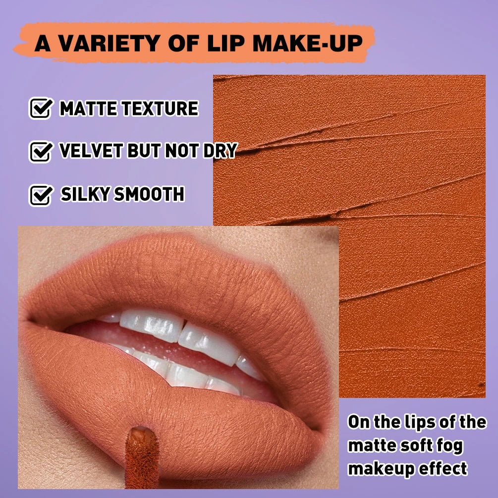 6-Piece Waterproof Velvet Matte Liquid Lipstick Set - 2