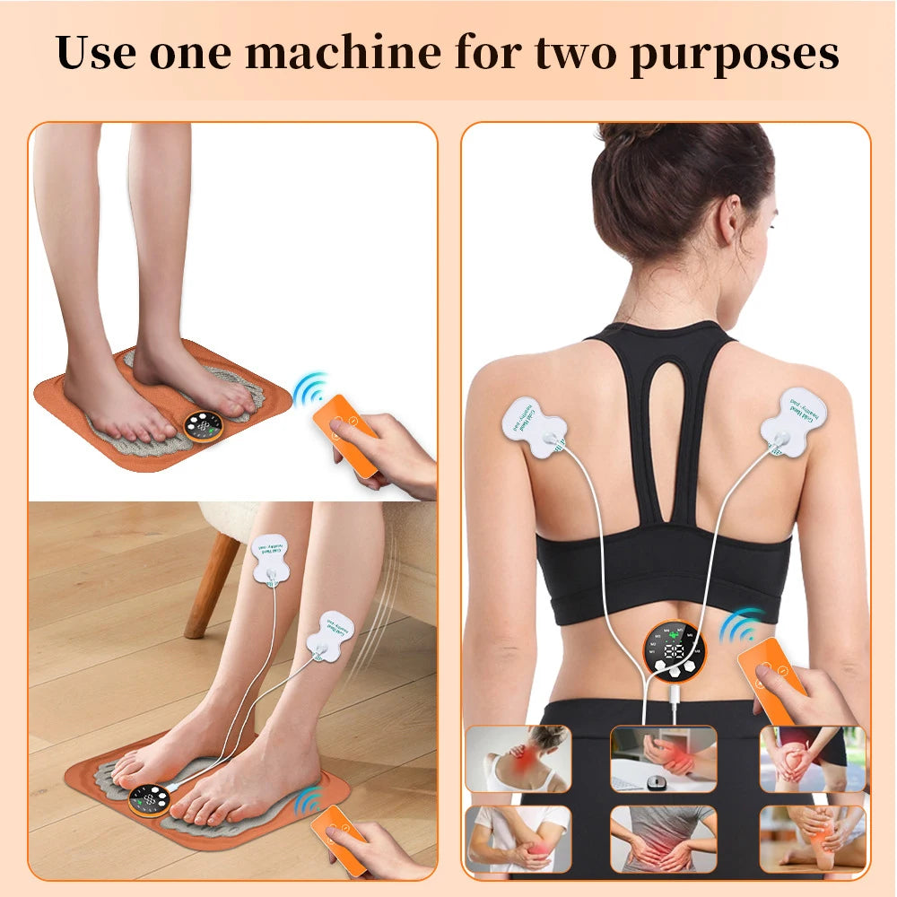 3D Foldable EMS Electric Foot and Leg Massager Mat - 6