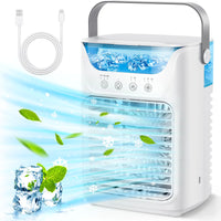 Portable Mini Desktop Air Cooler with Water Mist & Timer