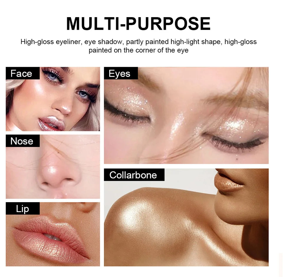 Waterproof Shimmer Eyeliner Pencil for Brightened Eyes - 12