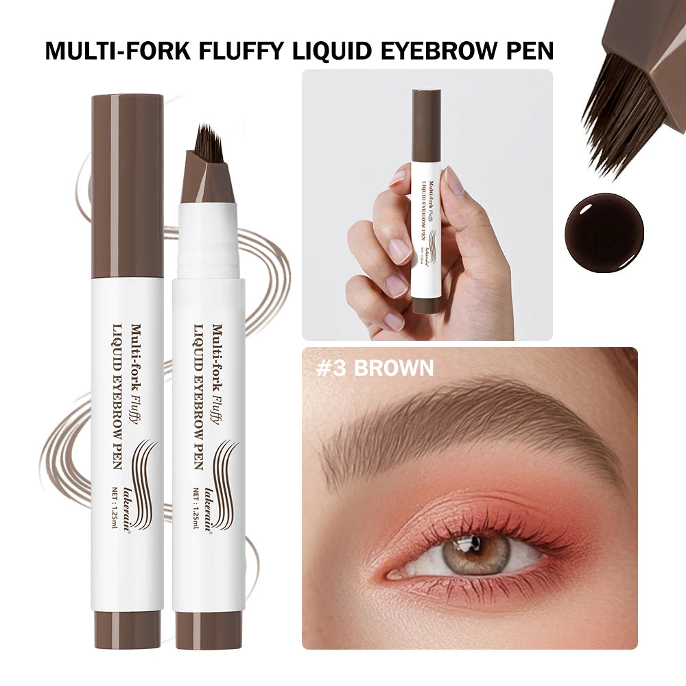 Waterproof Multi-Fork Liquid Eyebrow Pen for Natural Brows - 24