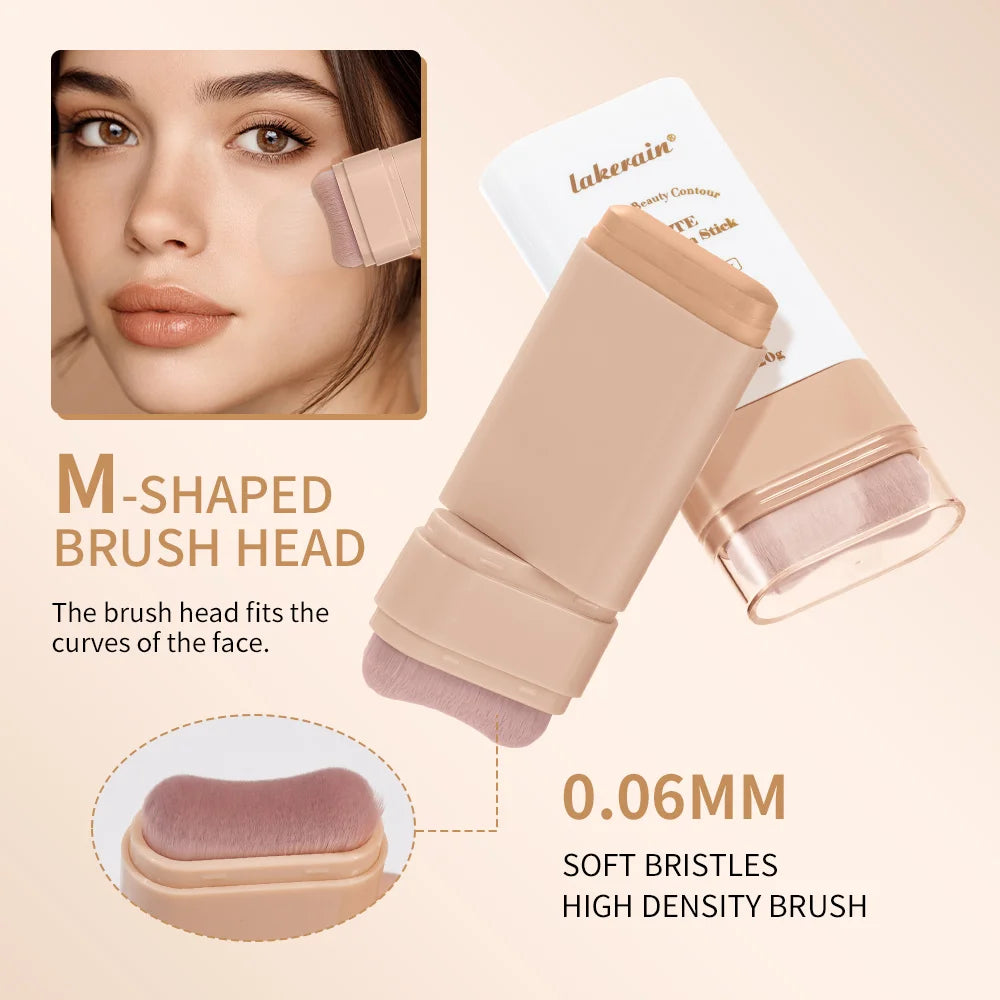Matte Foundation Stick with Built-In Blending Brush - 3