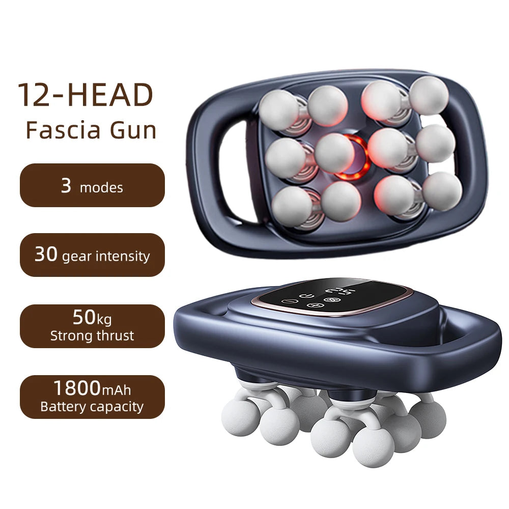 12-Head Handheld Deep Tissue Muscle Massage Gun - 17