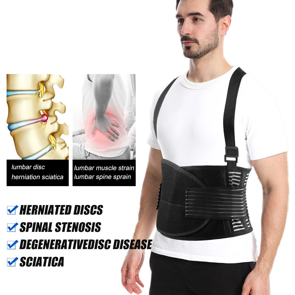 Adjustable Lower Back Support Brace for Heavy Lifting - 17