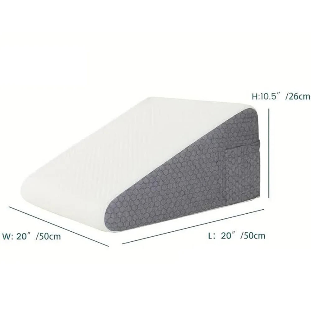 Memory Foam Bed Wedge Pillow for Snoring and Back Support - 7