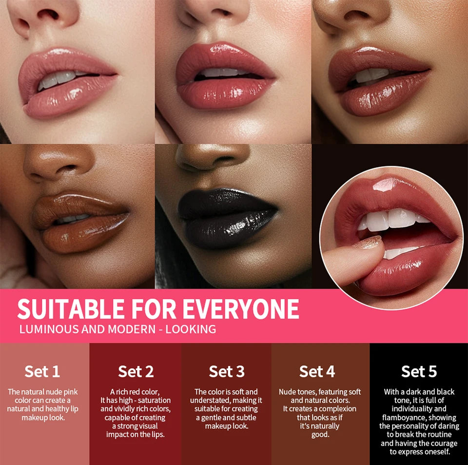 3-Piece Waterproof Matte Lip Makeup Set for Travel - 12