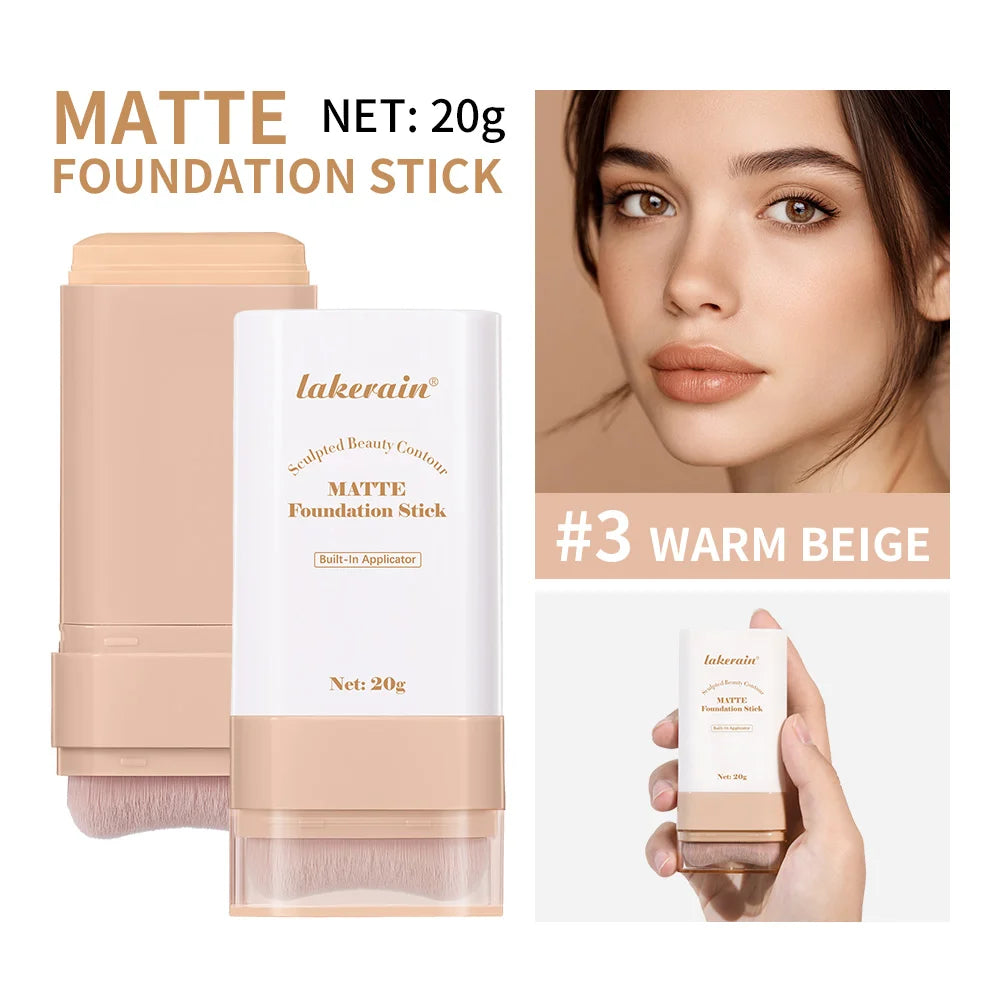 Matte Foundation Stick with Built-In Blending Brush - 22